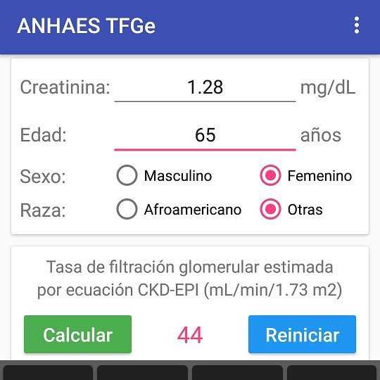 App gratis para calcular la función renal